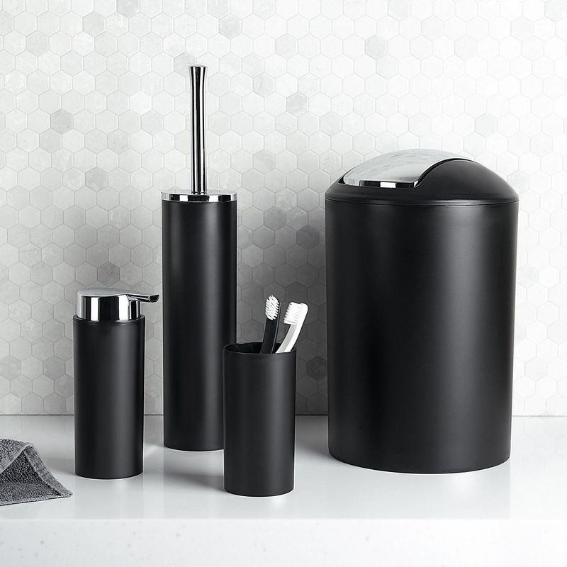 JUST HOME COLLECTION - Set de Baño 4 Piezas Modern Negro