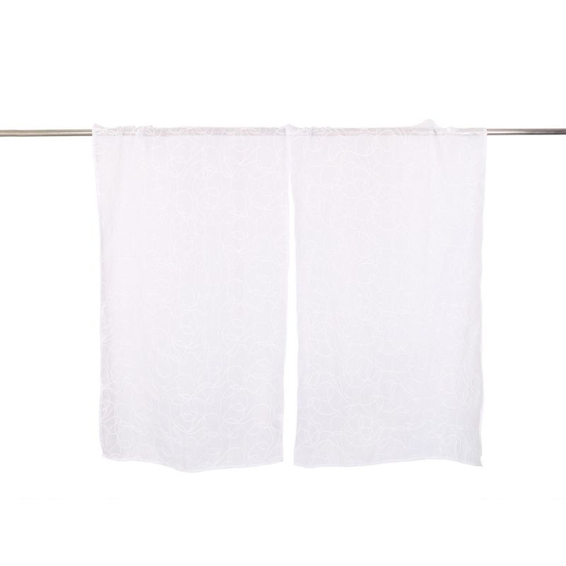JUST HOME COLLECTION - Cortina de Cocina Set x3 Broderie 140x38cm Blanco