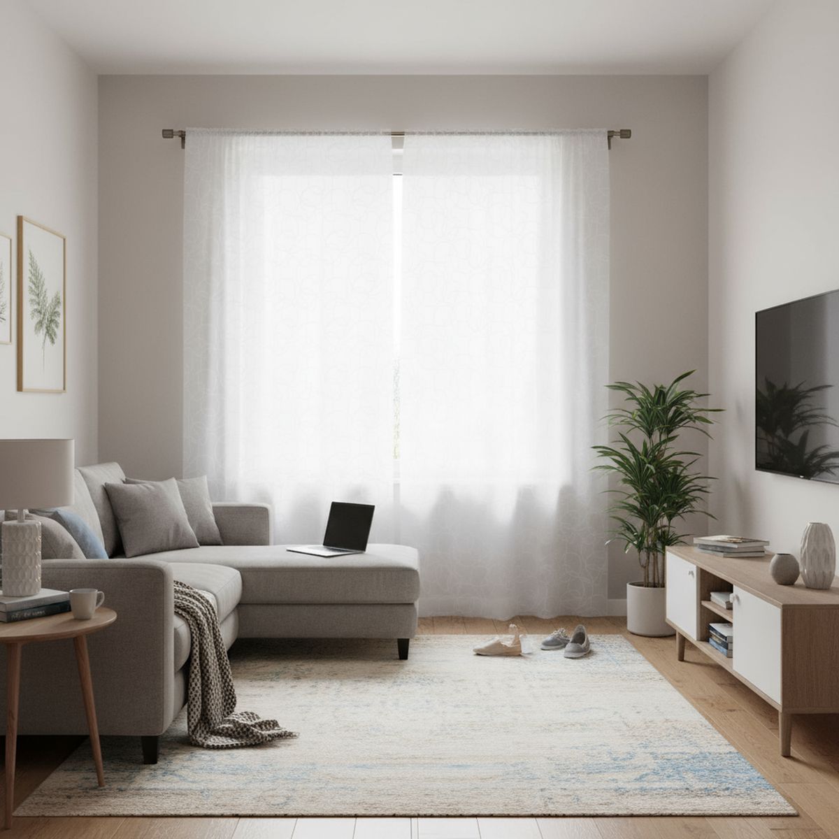 JUST HOME COLLECTION - Cortina de Cocina Set x3 Broderie 140x38cm Blanco