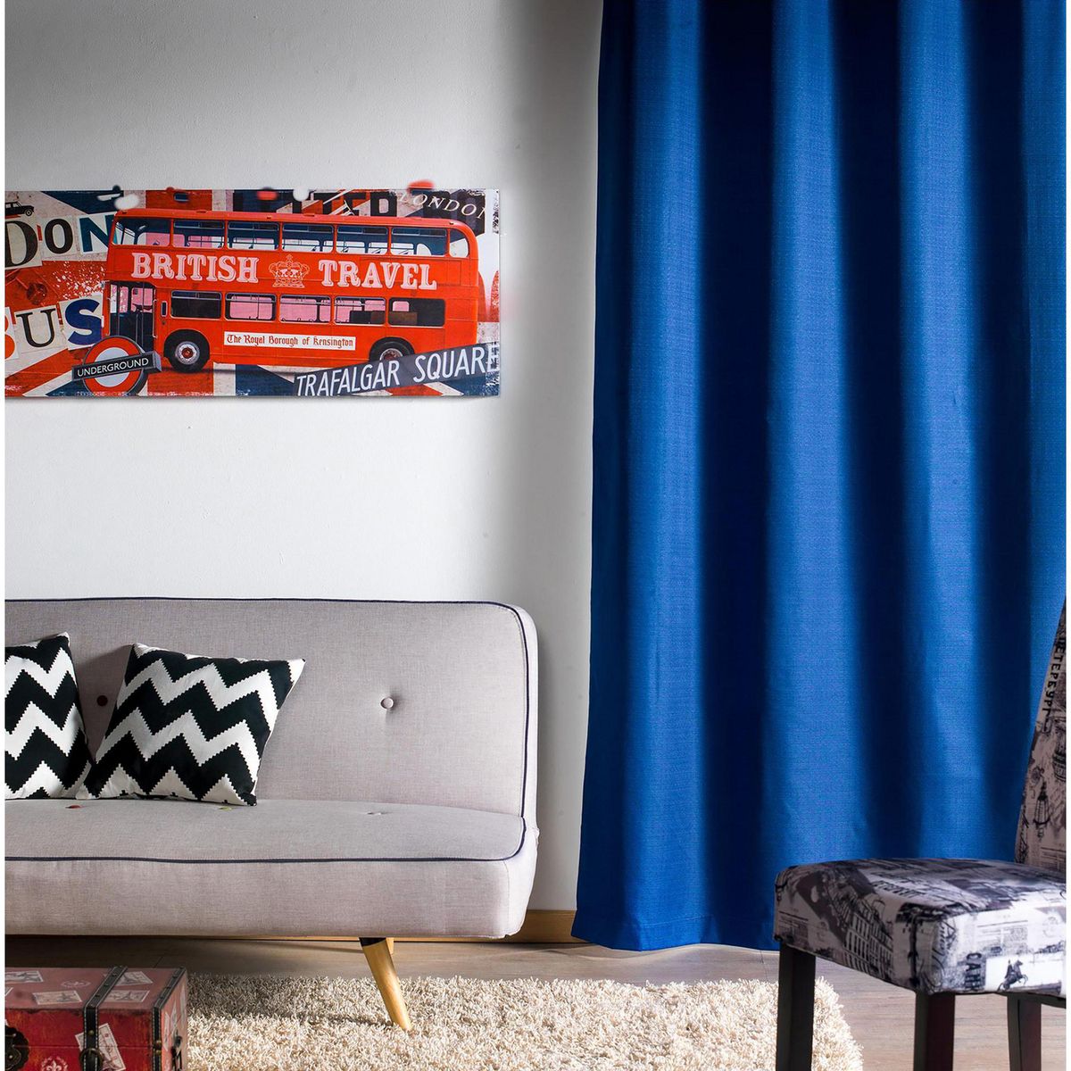 JUST HOME COLLECTION - Cortina Black Out Azul 140x220cm