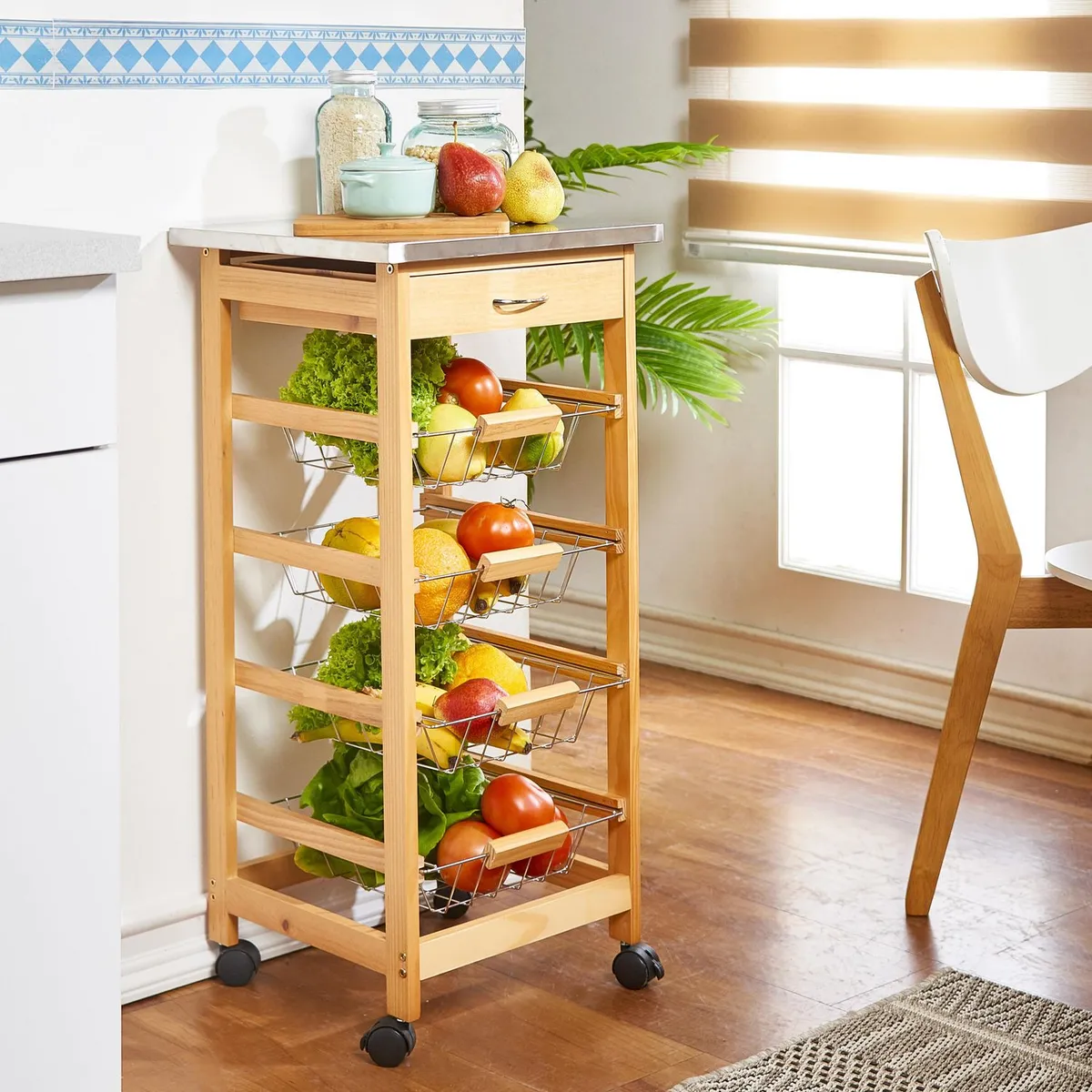 JUST HOME COLLECTION - Carrito Organizador 4 Niveles