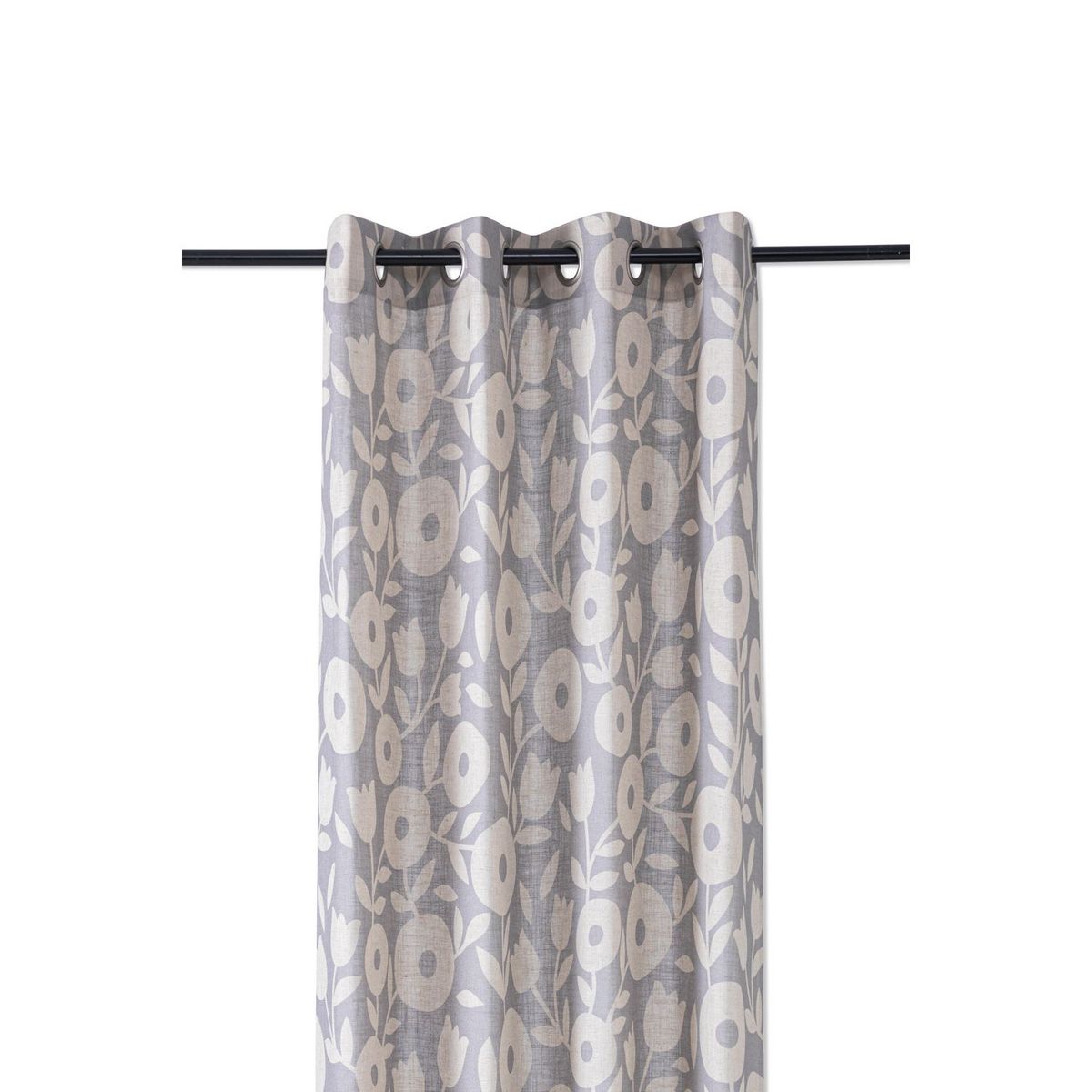 JUST HOME COLLECTION - Cortina de Tela Flores 140x220cm Beige