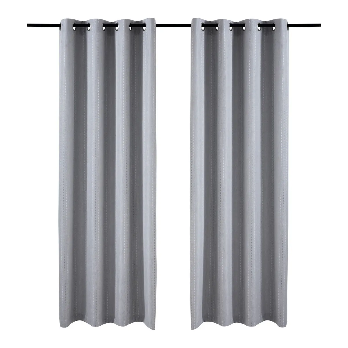 JUST HOME COLLECTION - Cortina de Tela Pespunte 140x220cm Gris