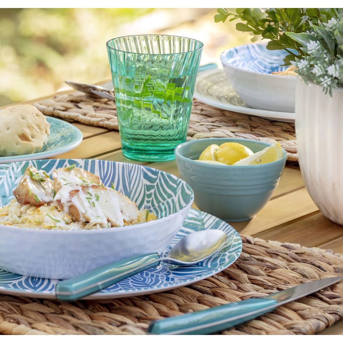 JUST HOME COLLECTION - Bowl De Melamina Turquesa Medallón 10cm