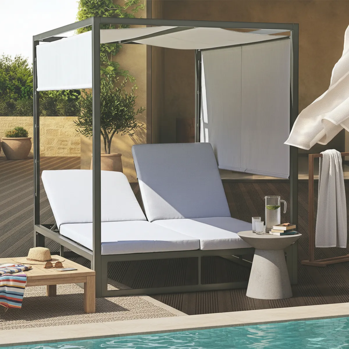 JUST HOME COLLECTION - Reposera con Techo Santo Domingo