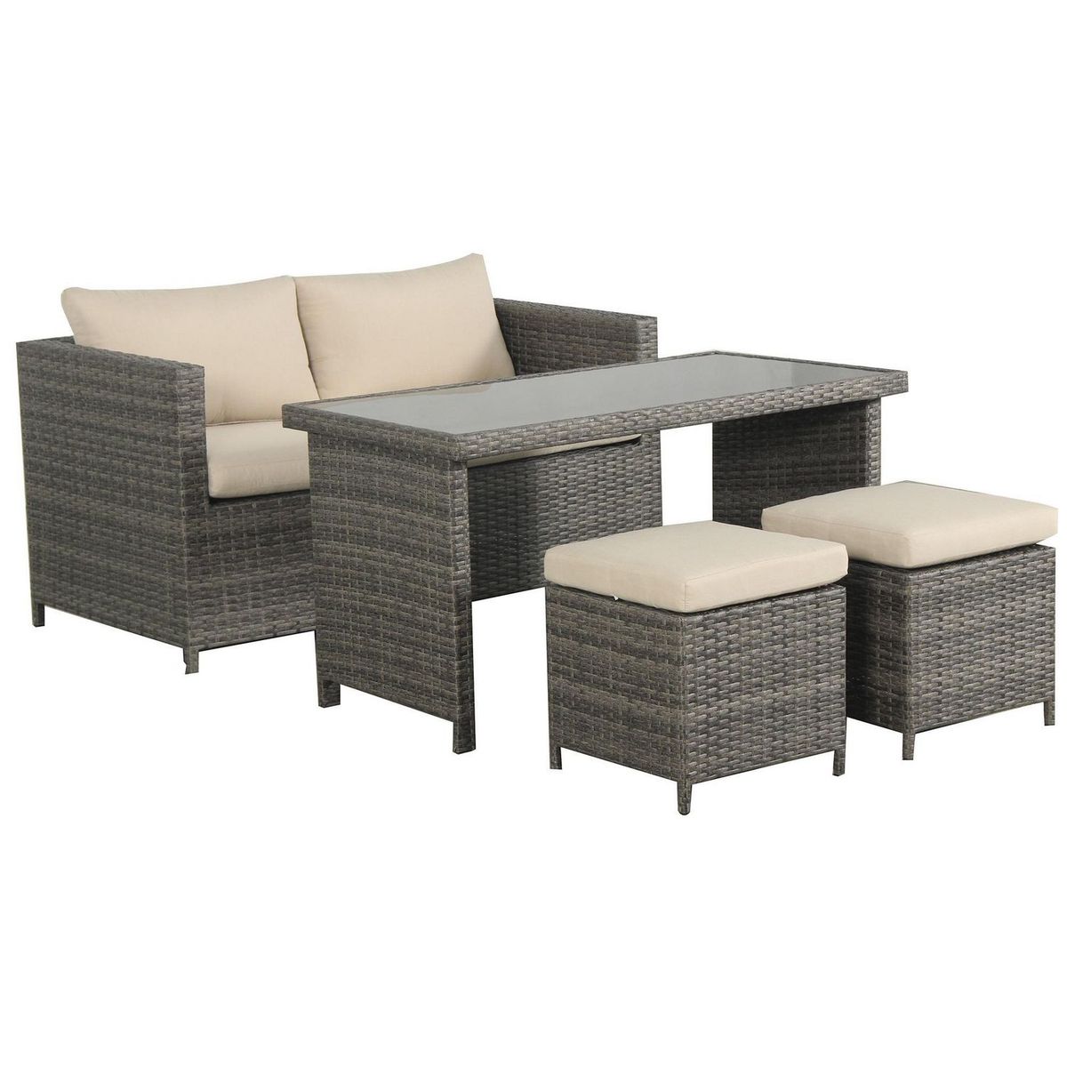 JUST HOME COLLECTION - Juego de Comedor Niza 4 Personas