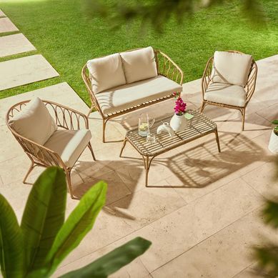 Juego de Living de Terraza Valencia 4 Personas Beige