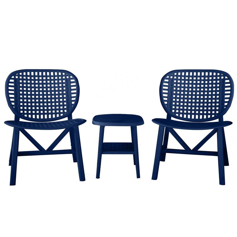 JUST HOME COLLECTION - Juego de Balcón Brujas Azul 3 Piezas