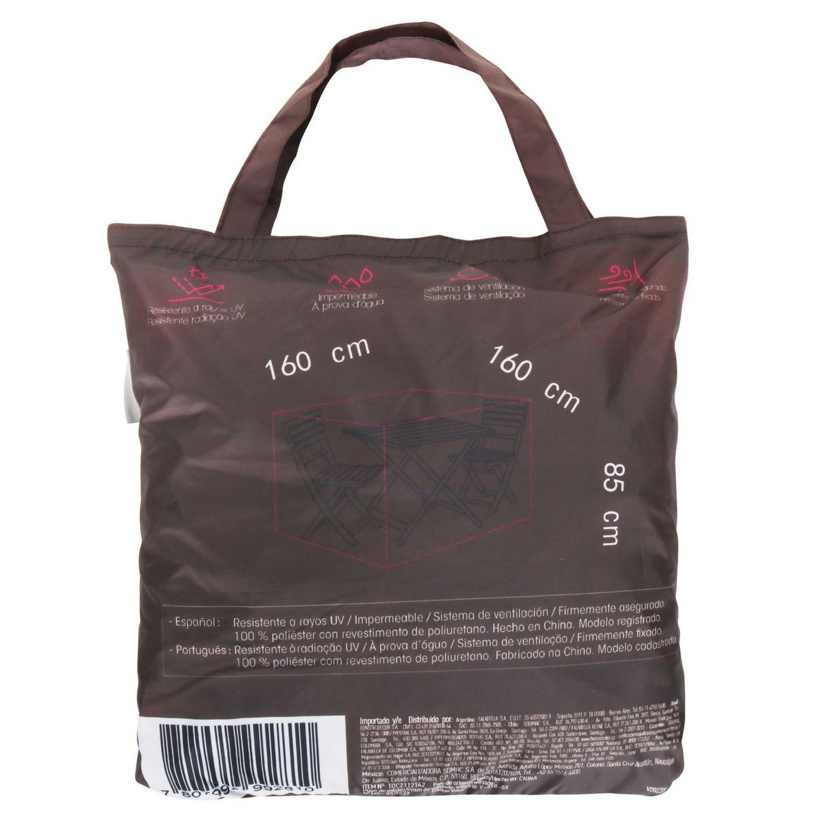 JUST HOME COLLECTION - Cobertor Terraza XL 160x160x85cm