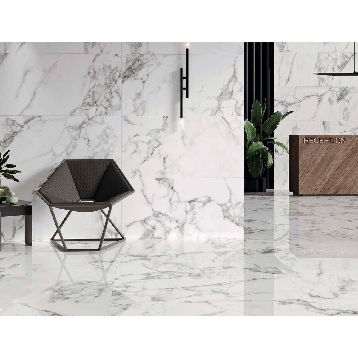 STN - Porcelanato Blanco 60x120 Marmoladas Alto brillo 1.4 m2