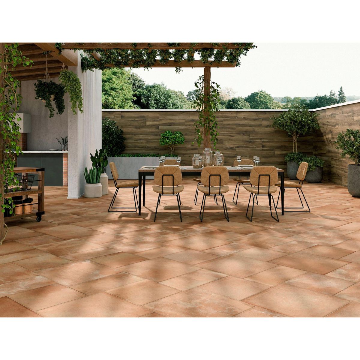 STN - Porcelanato Naranja 30x30cm 1.26m2 Rústico Mate Tosca