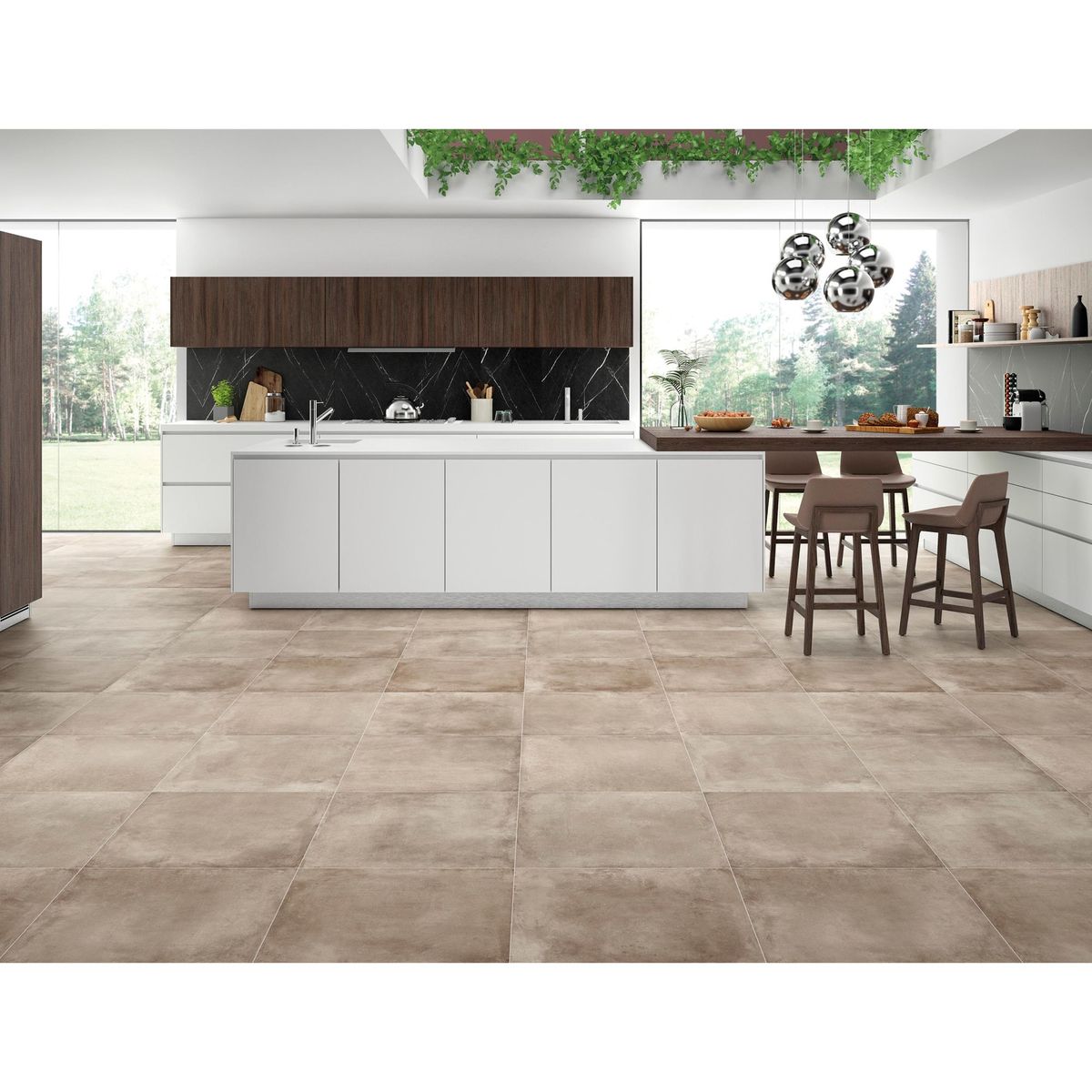 STN - Porcelanato Marrón 60x60cm 1.41m2 Cementicio Mate Banon Taupe