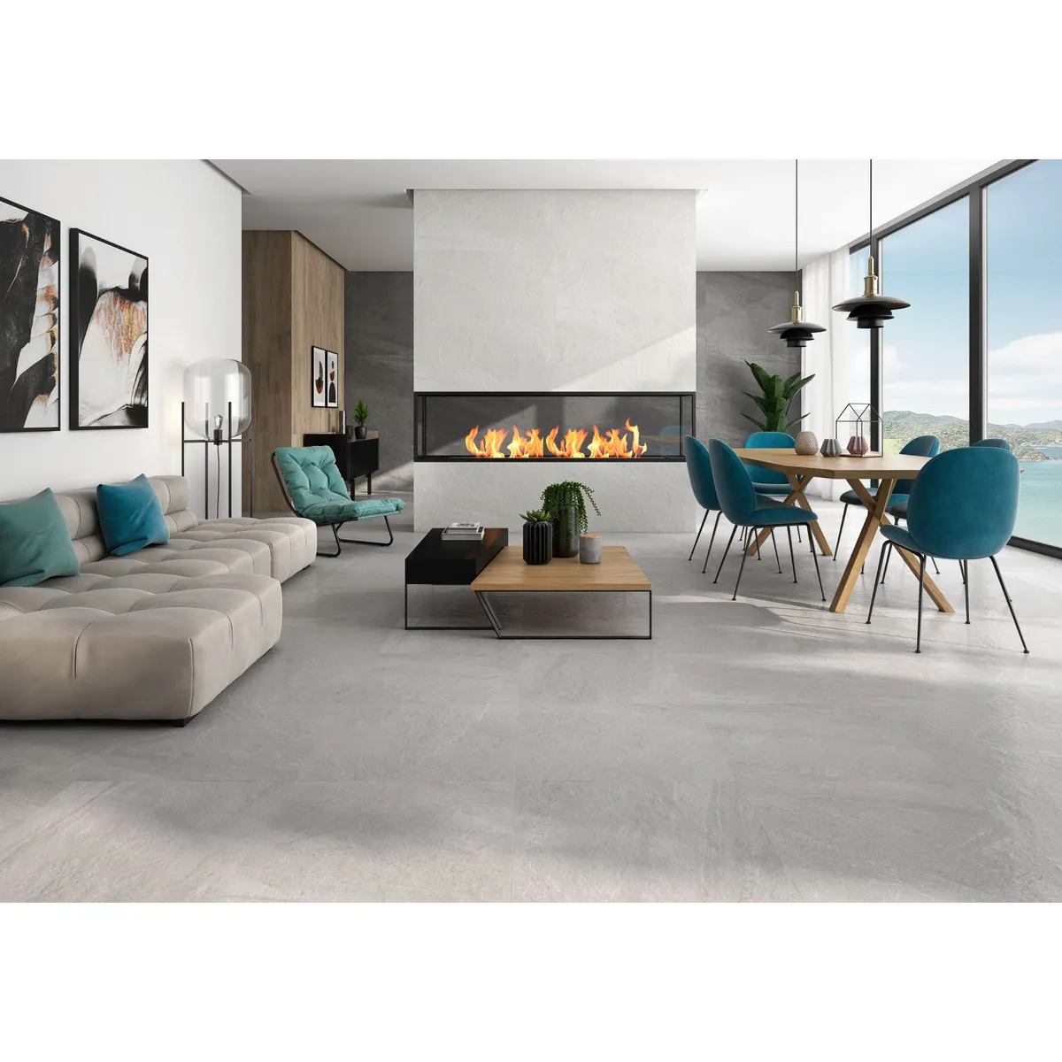 HALCON - Porcelanato Gris Cementicio 60x120cm 1.44m2