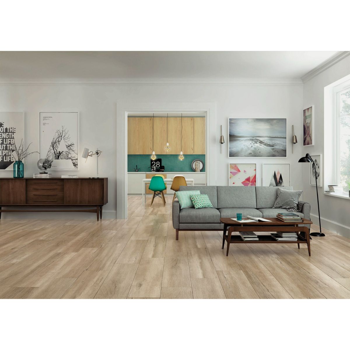 HALCON - Porcelanato Marrón 23x120cm 1.68m2 Maderado Mate Loftwood Natural