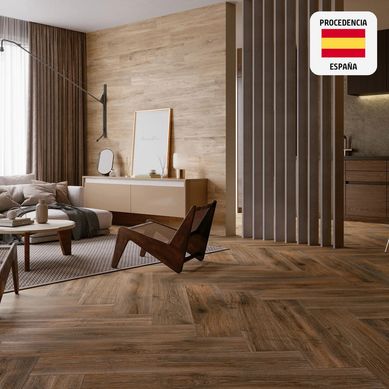 Porcelanato Marr�n Maderado 23.3x120cm 1.68m2