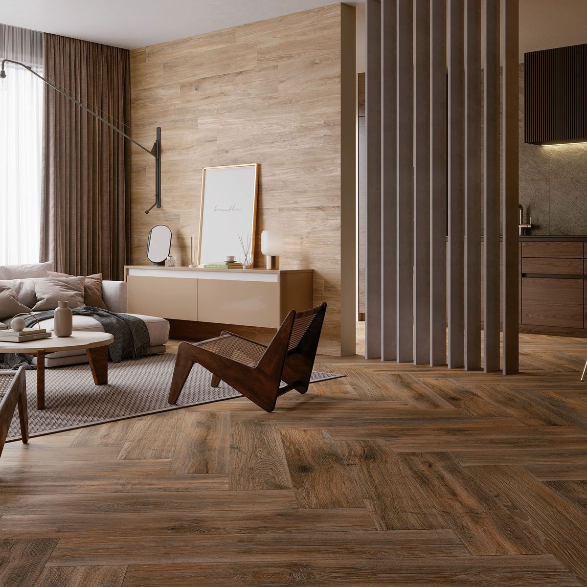 HALCON - Porcelanato Marrón Maderado 23.3x120cm 1.68m2