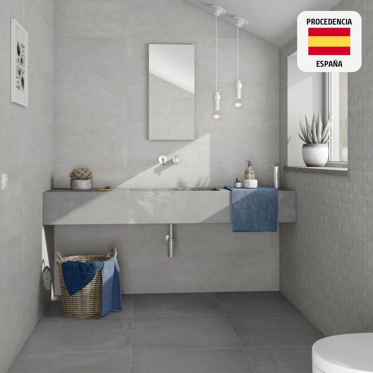 PAMESA - Porcelanato Gris Cementicio 60.8x60.8cm 1.85m2
