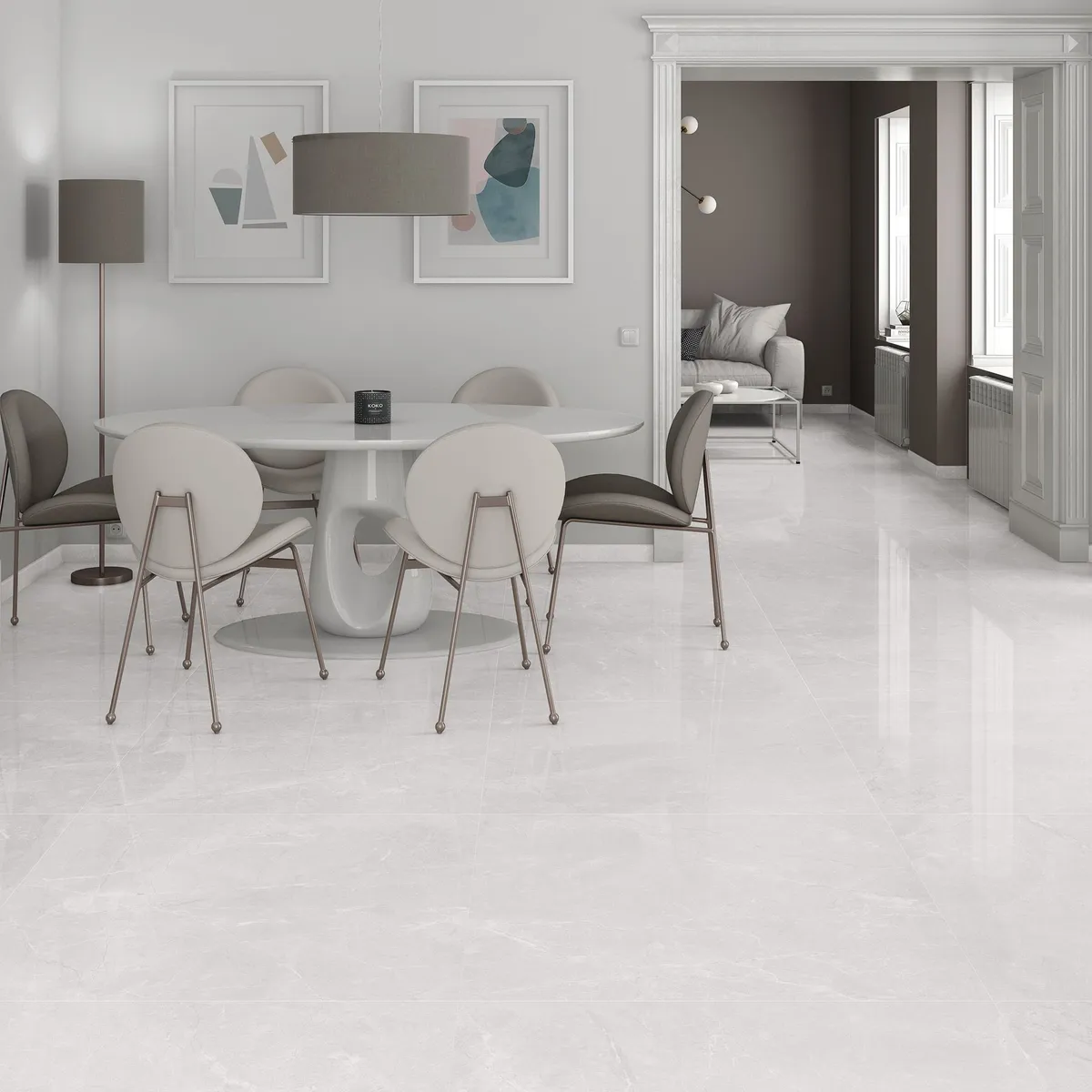 PAMESA - Porcelanato Blanco 90x90 Marmoladas Brillante 1.62 m2