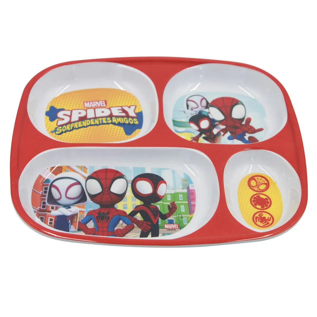 DISNEY - Bandeja Con Divisiones Spiderman 22x25cm