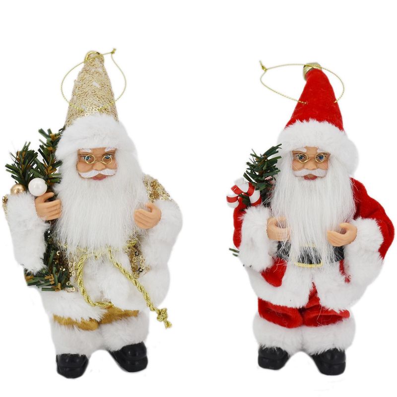 DEAR SANTA - Adorno Santa Claus Rojo/Dorado Navidad 19cm
