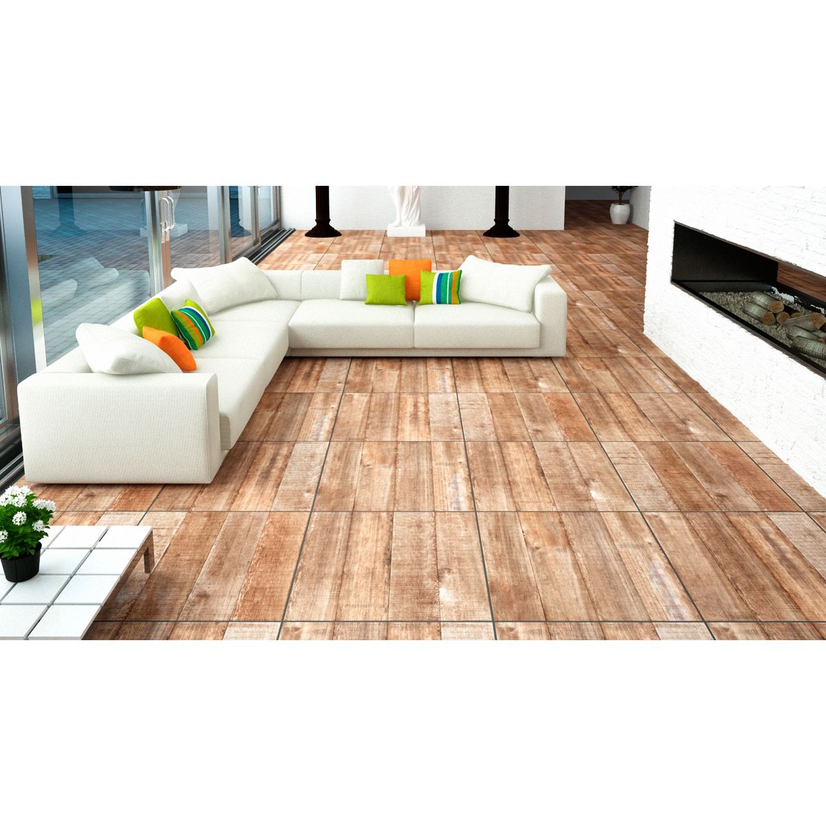 CARMELO FIOR - Cerámica Marrón 62x62 Maderadas Mate 2.32 m2