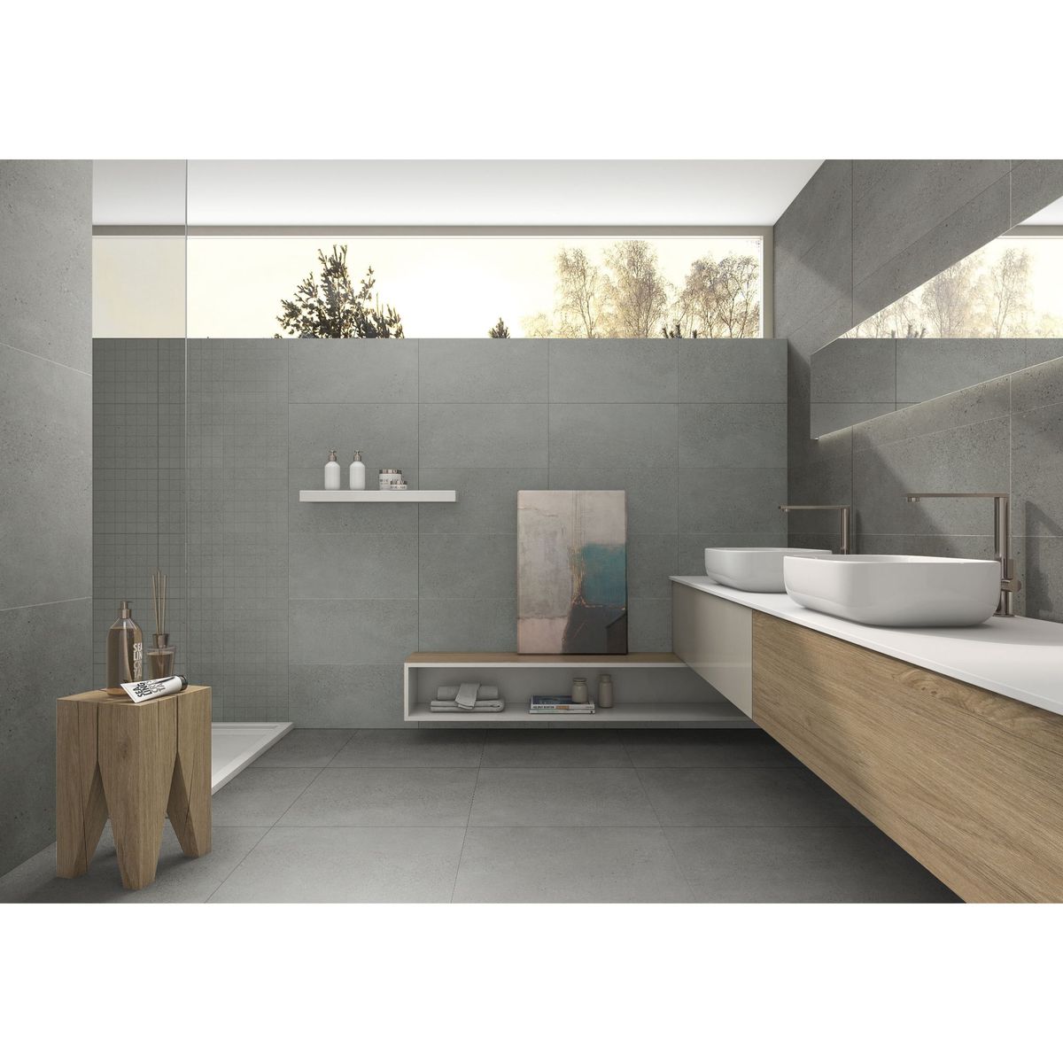 MAX GLORY - Gres porcelánico Gris 60x60cm 1.44m2 Cementicio Mate Moonstone