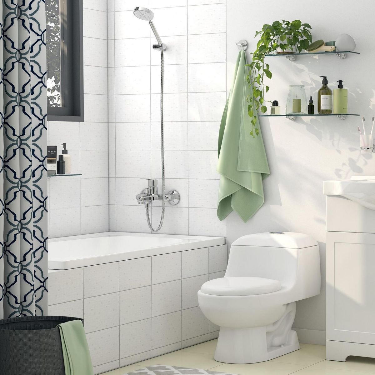 HOLZTEK - Cerámica Cuadros Blanco 25x40cm 1.5m2 para muro