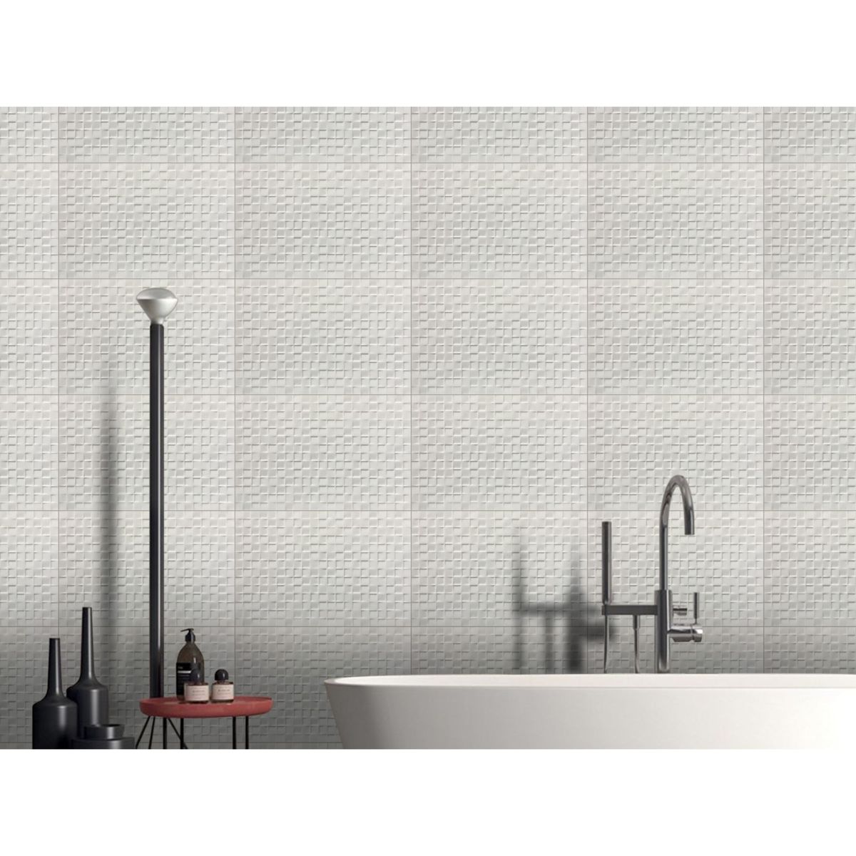 HOLZTEK - Cerámica Cuadrados Blanco 30x45cm 1.62m2 para muro