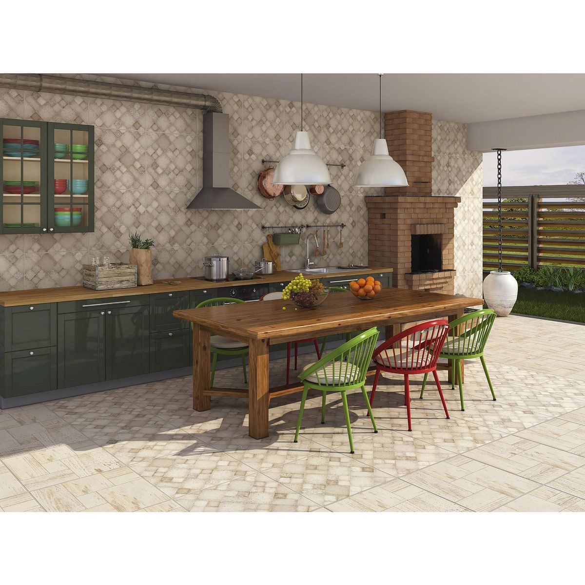 INCEFRA - Cerámico Geométrico Beige 57x57cm 2.6m2 para piso