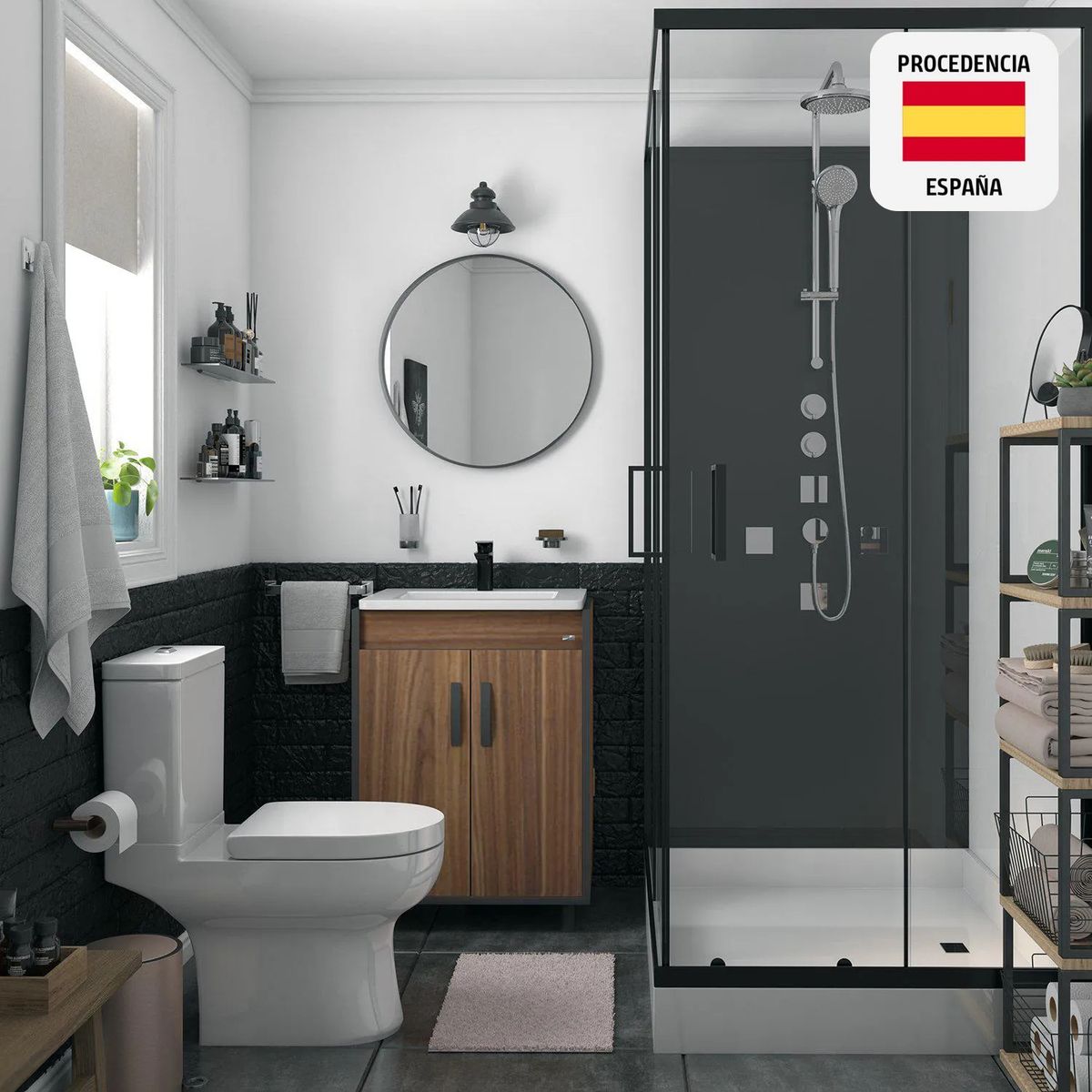 PAMESA - Porcelanato Negro Decorado 7x28cm 0.53m2