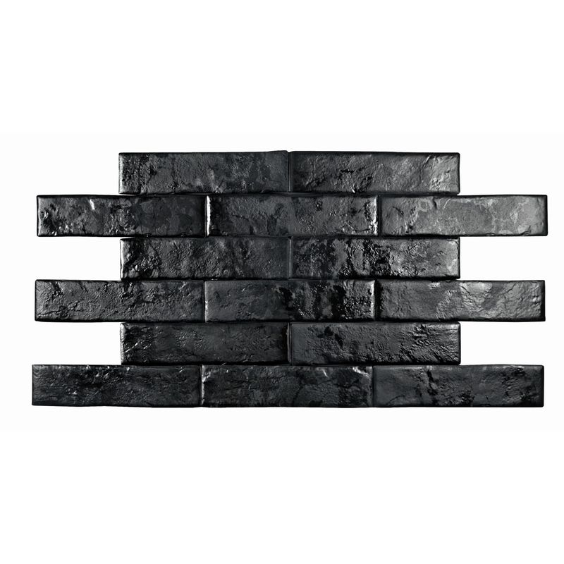 PAMESA - Porcelanato Negro Decorado 7x28cm 0.53m2
