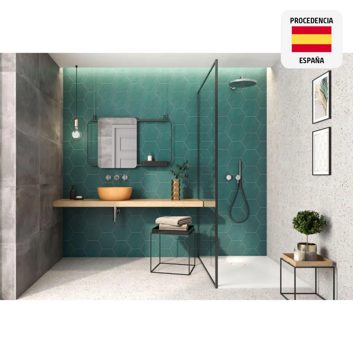 PAMESA - Porcelanato Verde Liso 19.8x22.8cm 0.84m2