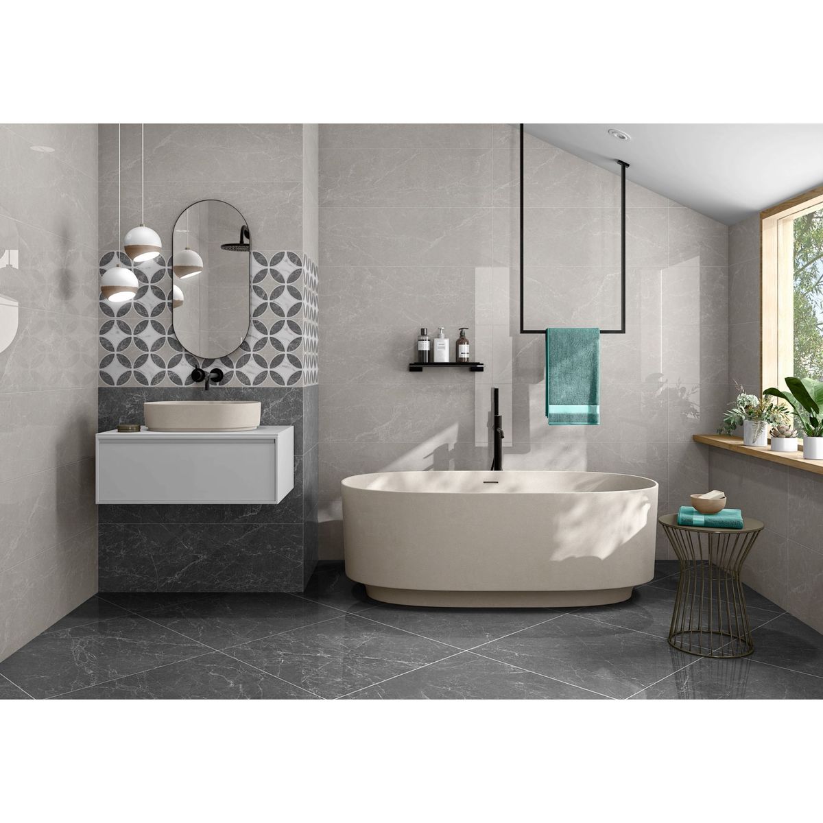 PAMESA - Cerámica Murano Gris 30x90cm 1.62m2 para muro