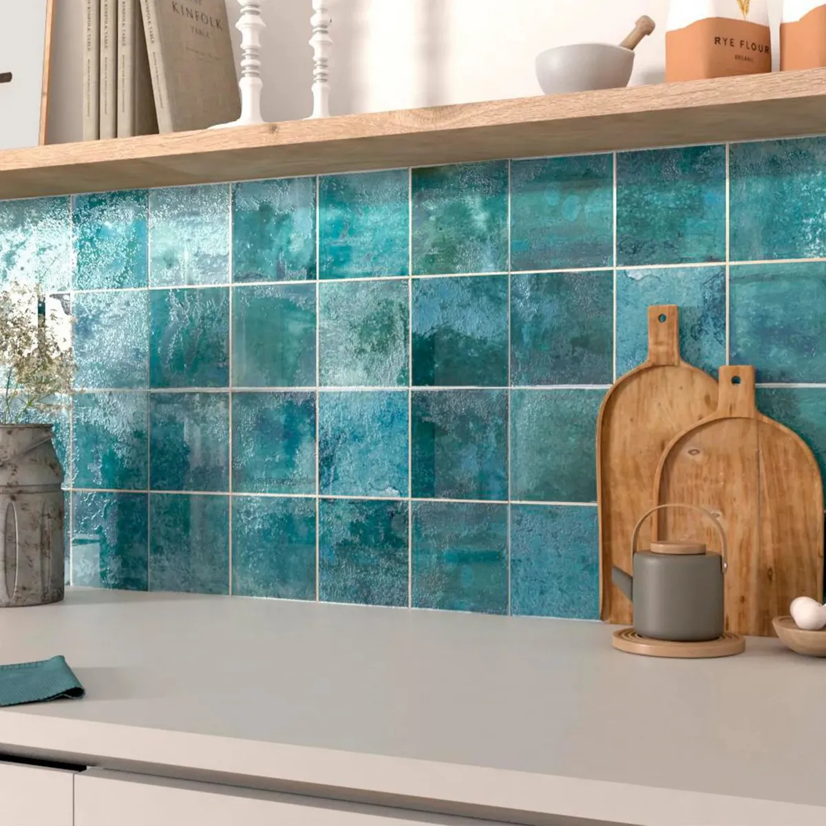 PAMESA - Cerámica Azul Decorado 33x61cm 1.52 m2 Artis