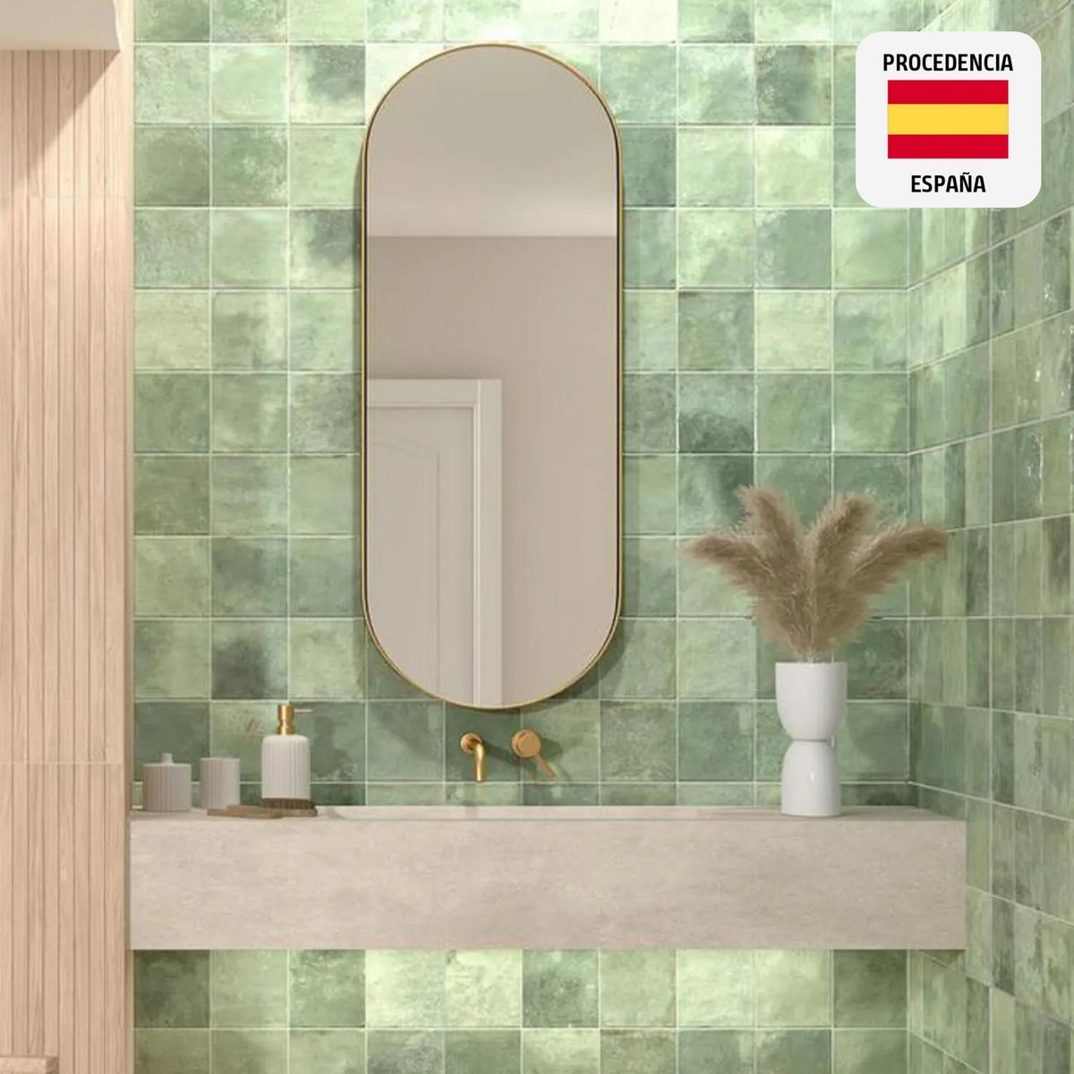 PAMESA - Cerámica Verde Decorado 33x61cm 1.52 m2 Artis