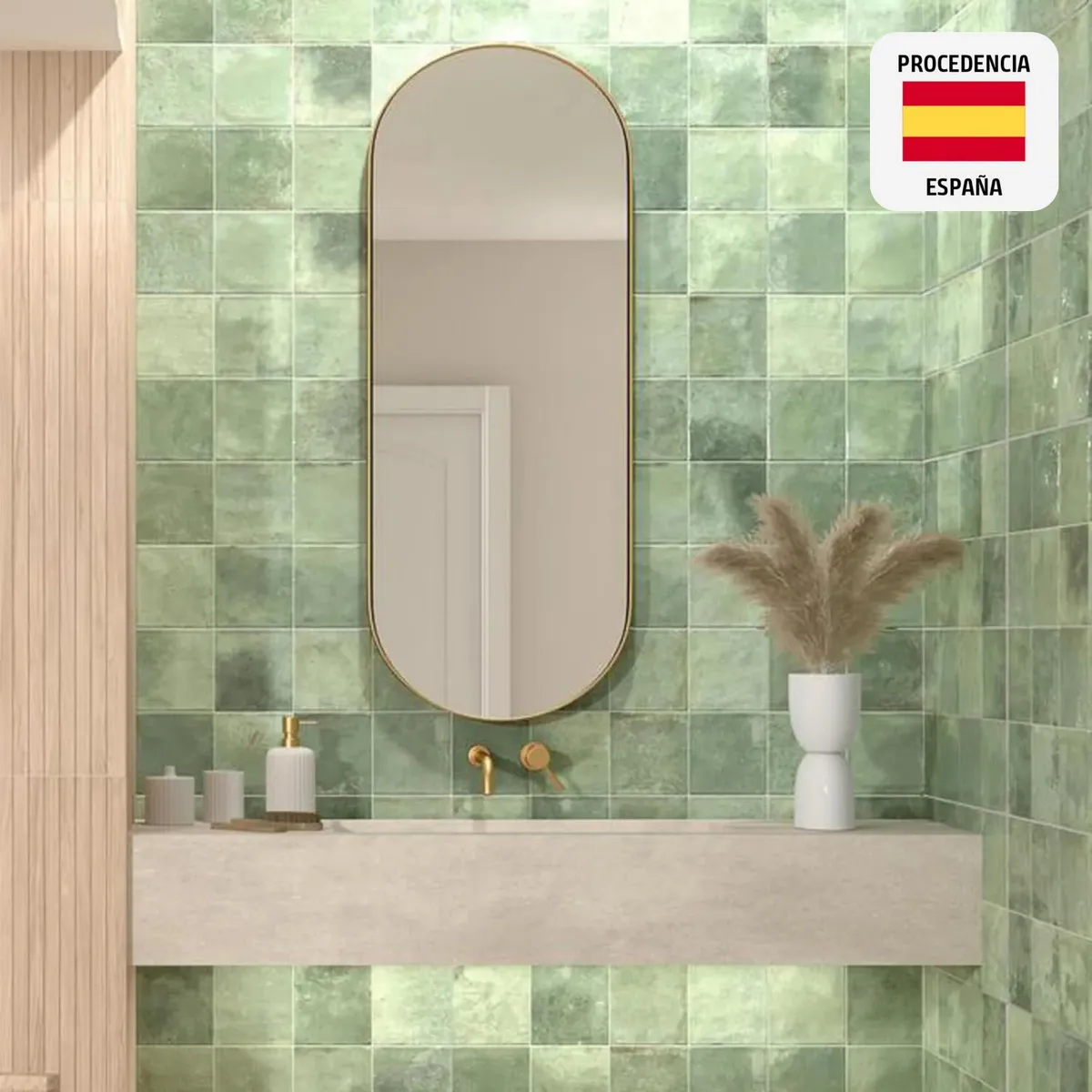 PAMESA - Cerámica Verde Decorado 33x61cm 1.52 m2 Artis