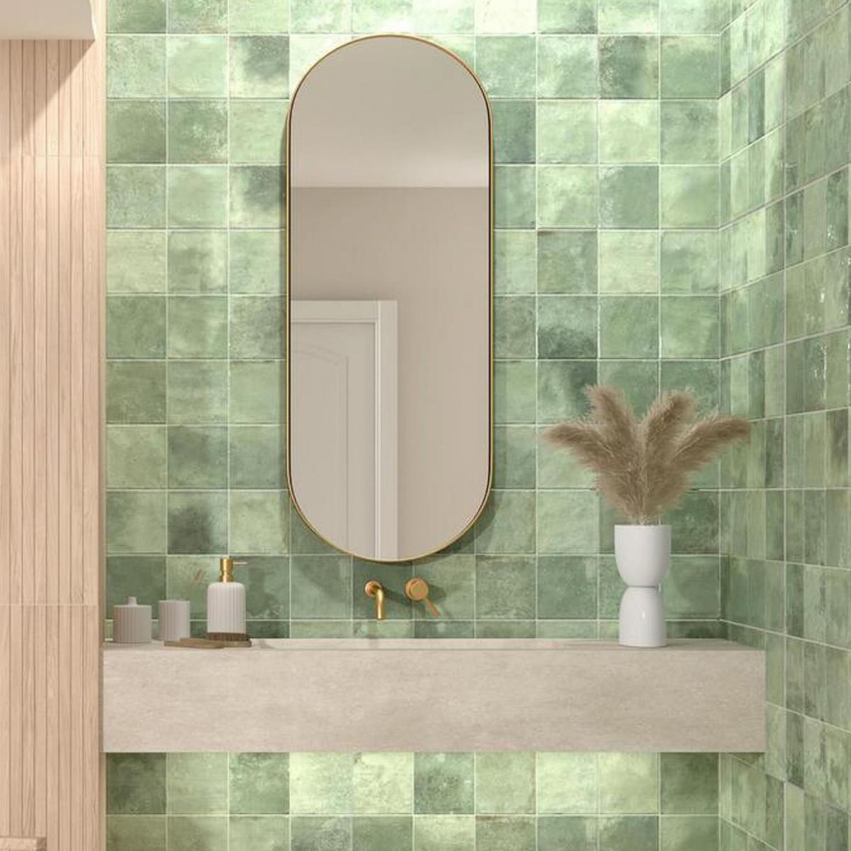 PAMESA - Cerámica Verde Decorado 33x61cm 1.52 m2 Artis