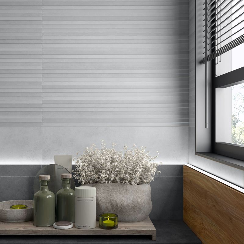PAMESA - Cerámica Blaze Relieve Marfil 30x90cm 1.62m2 para muro
