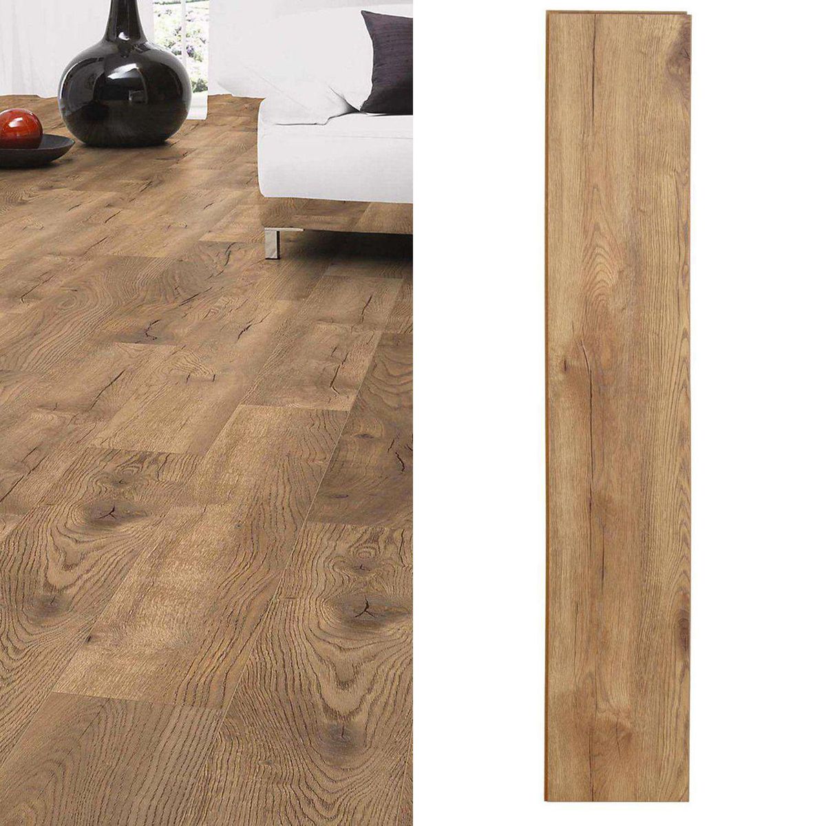 HOLZTEK - Piso Laminado Petter OAK Marrón AC5 10mm 24.4x138cm 2.02m2