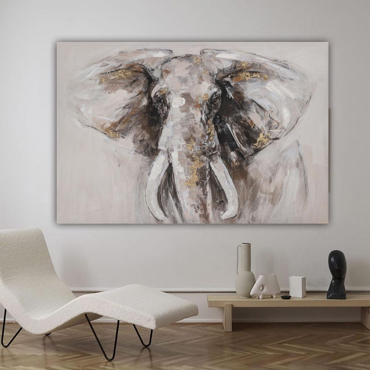 HOMY - Cuadro Canvas Elefante Cara 120x80cm