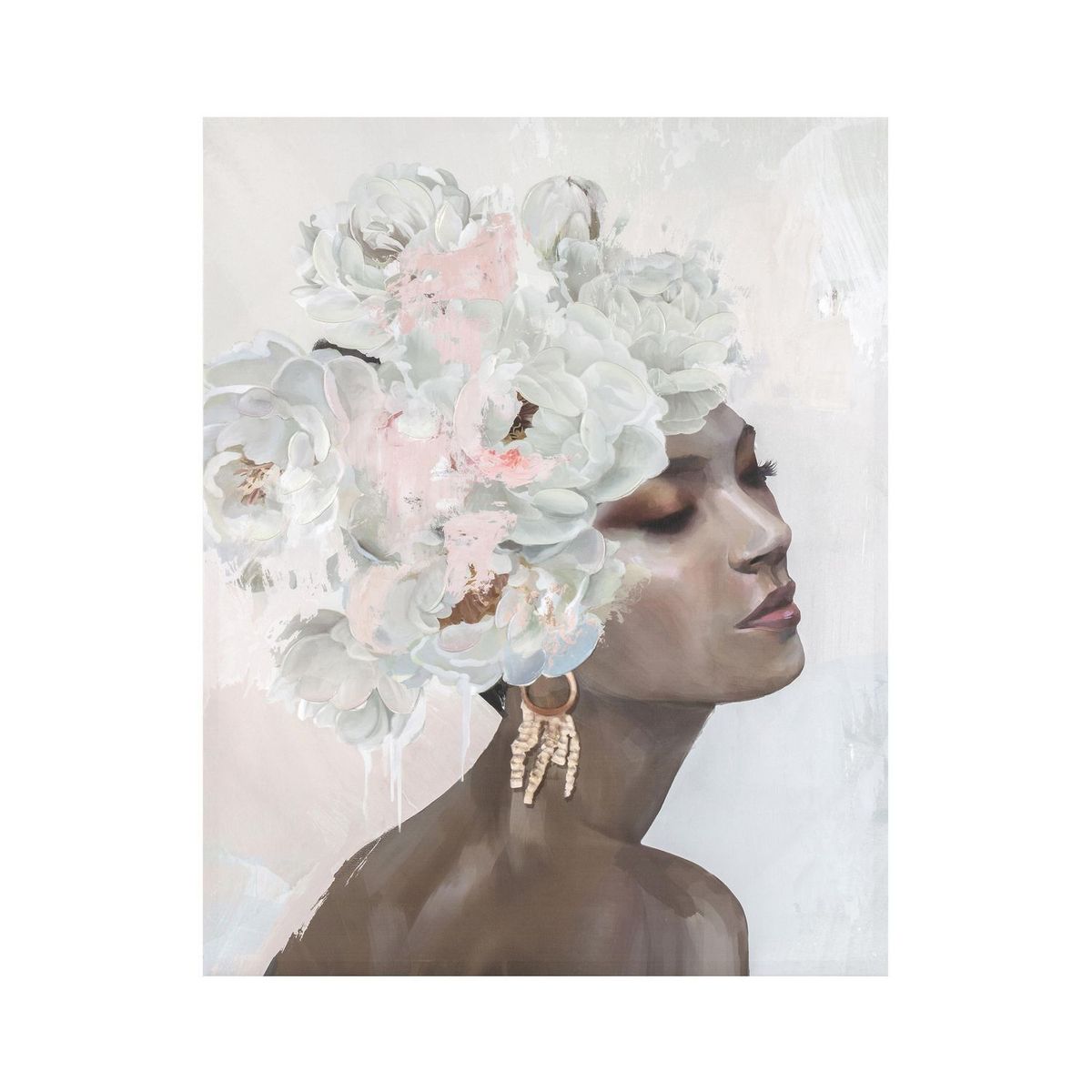 HOMY - Cuadro Canvas Africa Blanco 80X100 CM