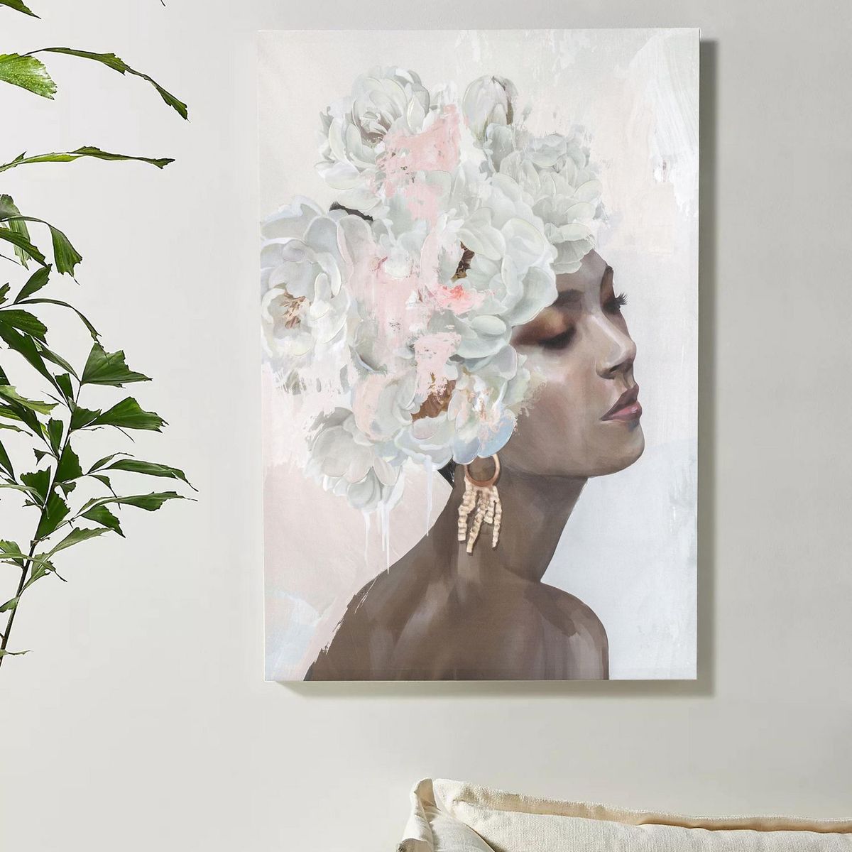 HOMY - Cuadro Canvas Africa Blanco 80X100 CM