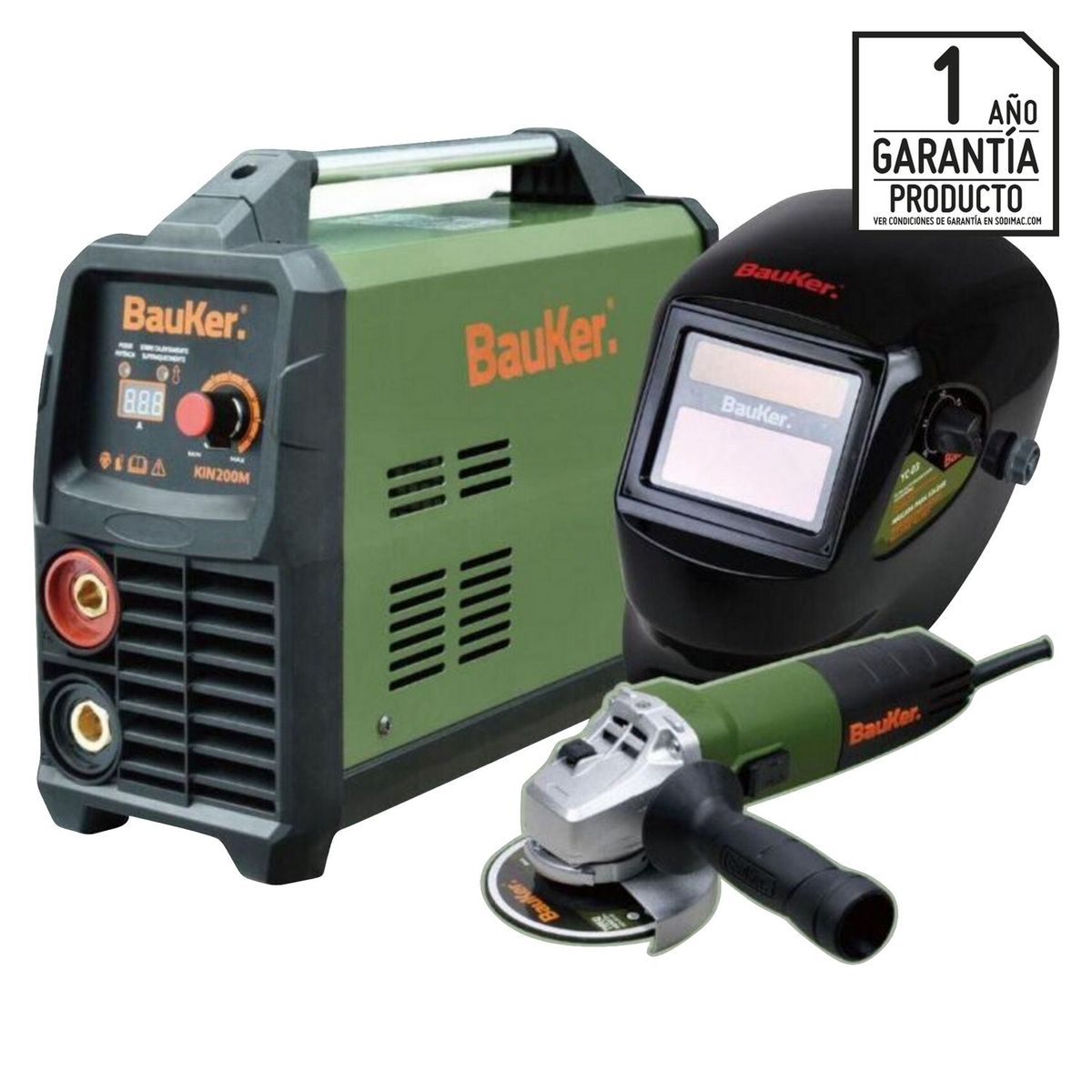 BAUKER - Soldador Eléctrico 8800W 120A Bauker + Esmeril Bauker+ Máscara Bauker