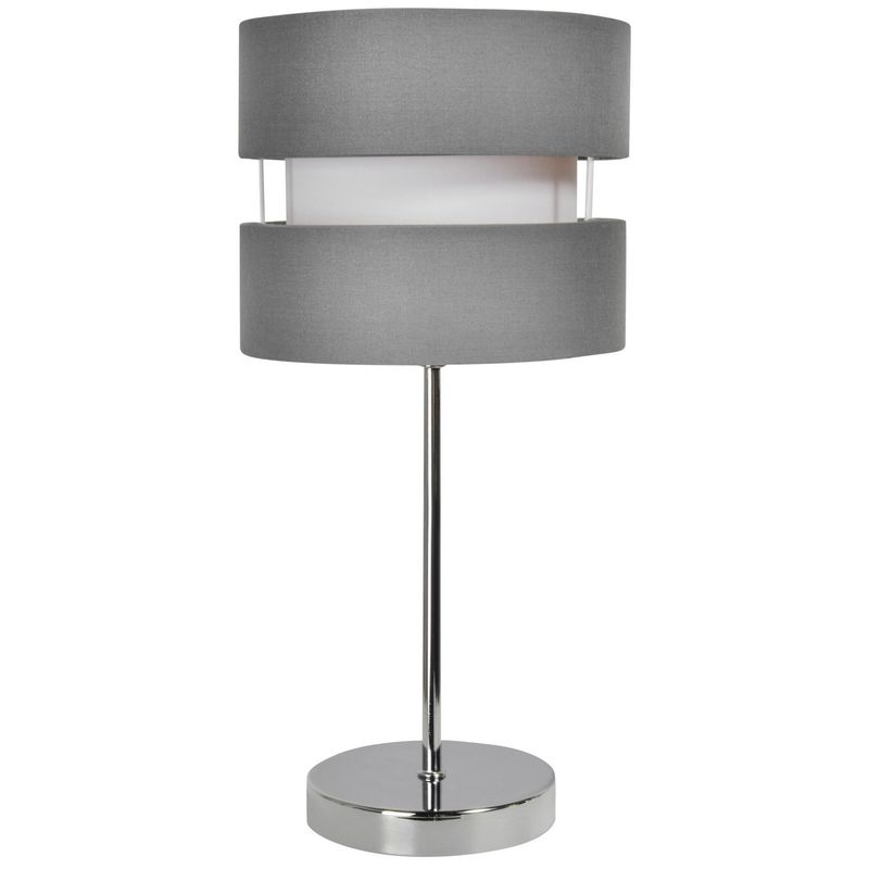 JUST HOME COLLECTION - Lámpara de Mesa Tela 1L E27 Gris