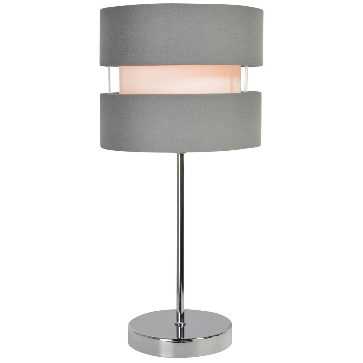 JUST HOME COLLECTION - Lámpara de Mesa Tela 1L E27 Gris