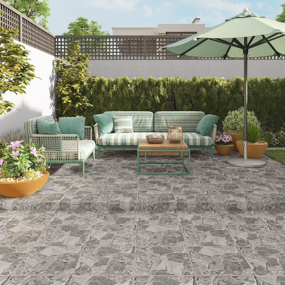 INCEFRA - Cerámica Gris 45x45 Marmoladas Mate 2.32 m2