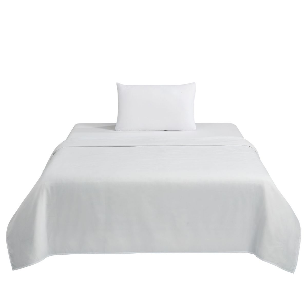 CASA BONITA - Juego de Sábanas Microfibra 1 Plaza Basic Blanco
