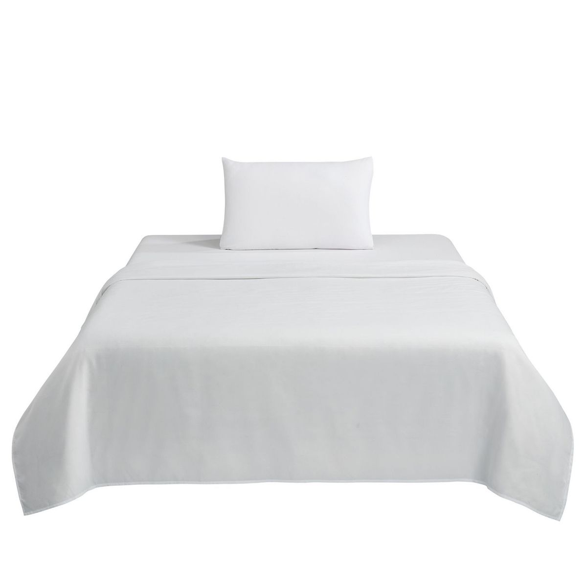 CASA BONITA - Juego de Sábanas Microfibra 1 Plaza Basic Blanco