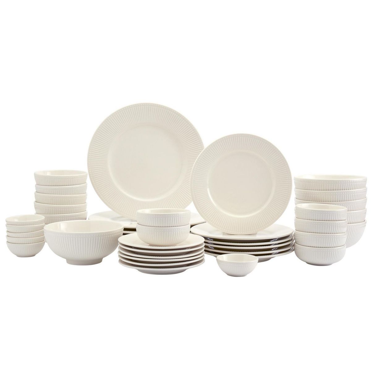  - Juego De Vajillas Redondas Blancas 42 Piezas