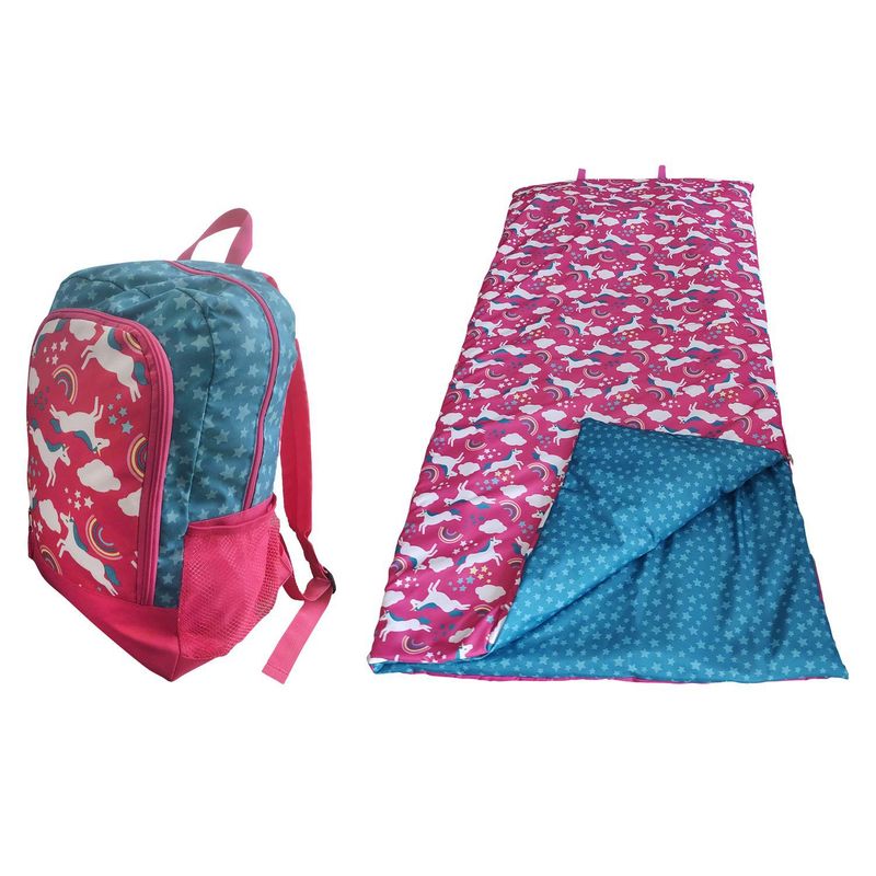 KLIMBER - Set mochila y Saco de dormir Unicornio